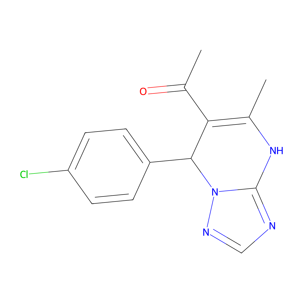 1-(7-(4-Chlorophenyl)-1,7-dihydro-5-methyl(1,2,4)triazolo(1,5-a)pyrimidin-6-yl)ethanone molecular structure, CAS 329796-04-5