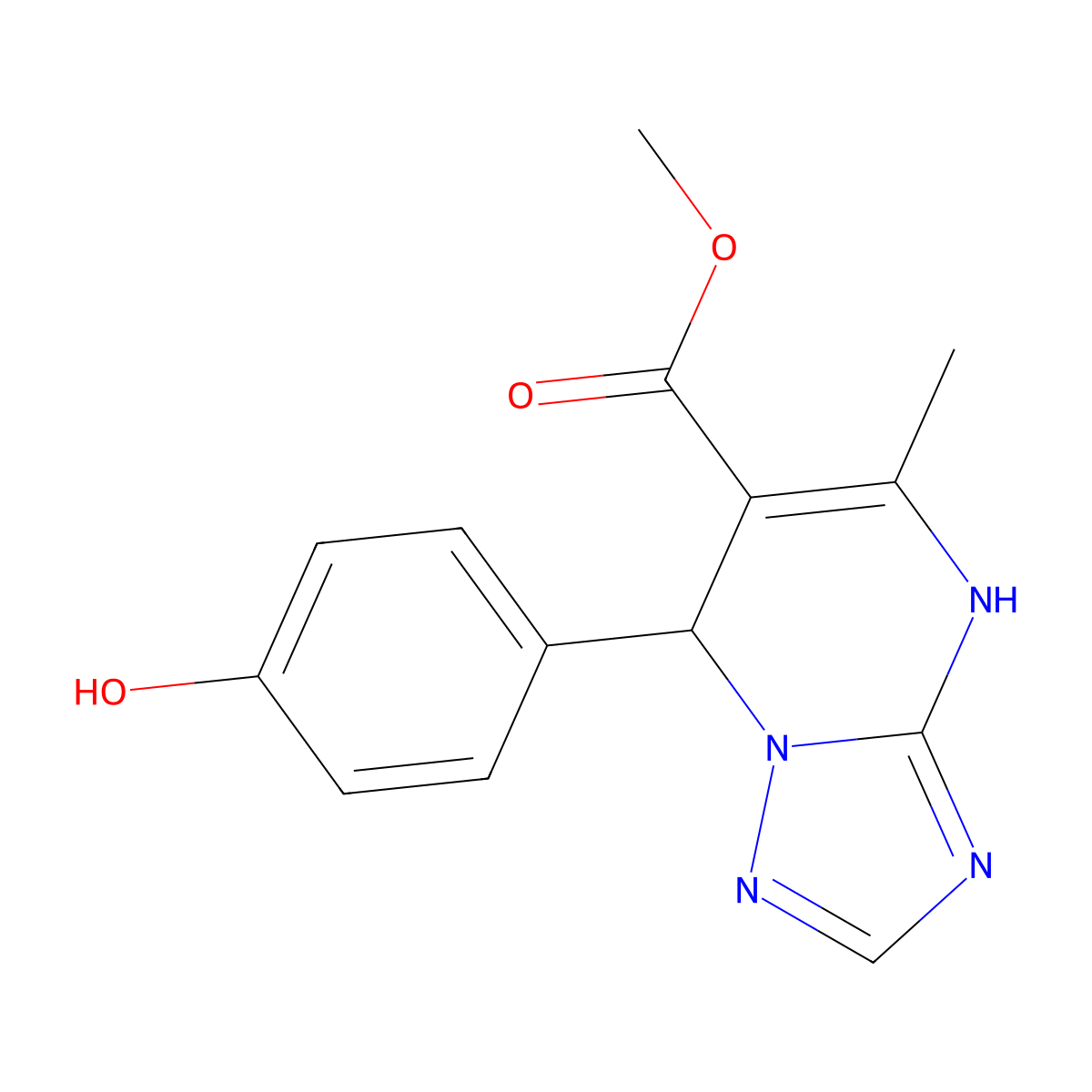 Methyl 7-(4-hydroxyphenyl)-5-methyl-4,7-dihydro[1,2,4]triazolo[1,5-a]pyrimidine-6-carboxylate molecular structure, CAS 329796-06-7