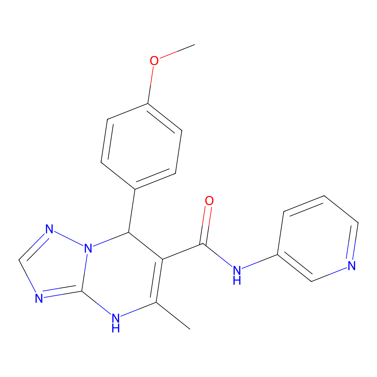 7-(4-methoxyphenyl)-5-methyl-N-(pyridin-3-yl)-4,7-dihydro-[1,2,4]triazolo[1,5-a]pyrimidine-6-carboxamide molecular structure, CAS 329796-13-6