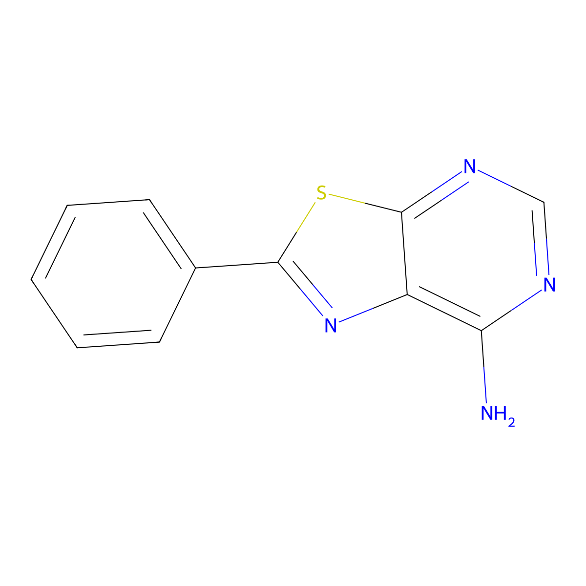 2-Phenylthiazolo[5,4-d]pyrimidin-7-amine molecular structure, CAS 3298-77-9