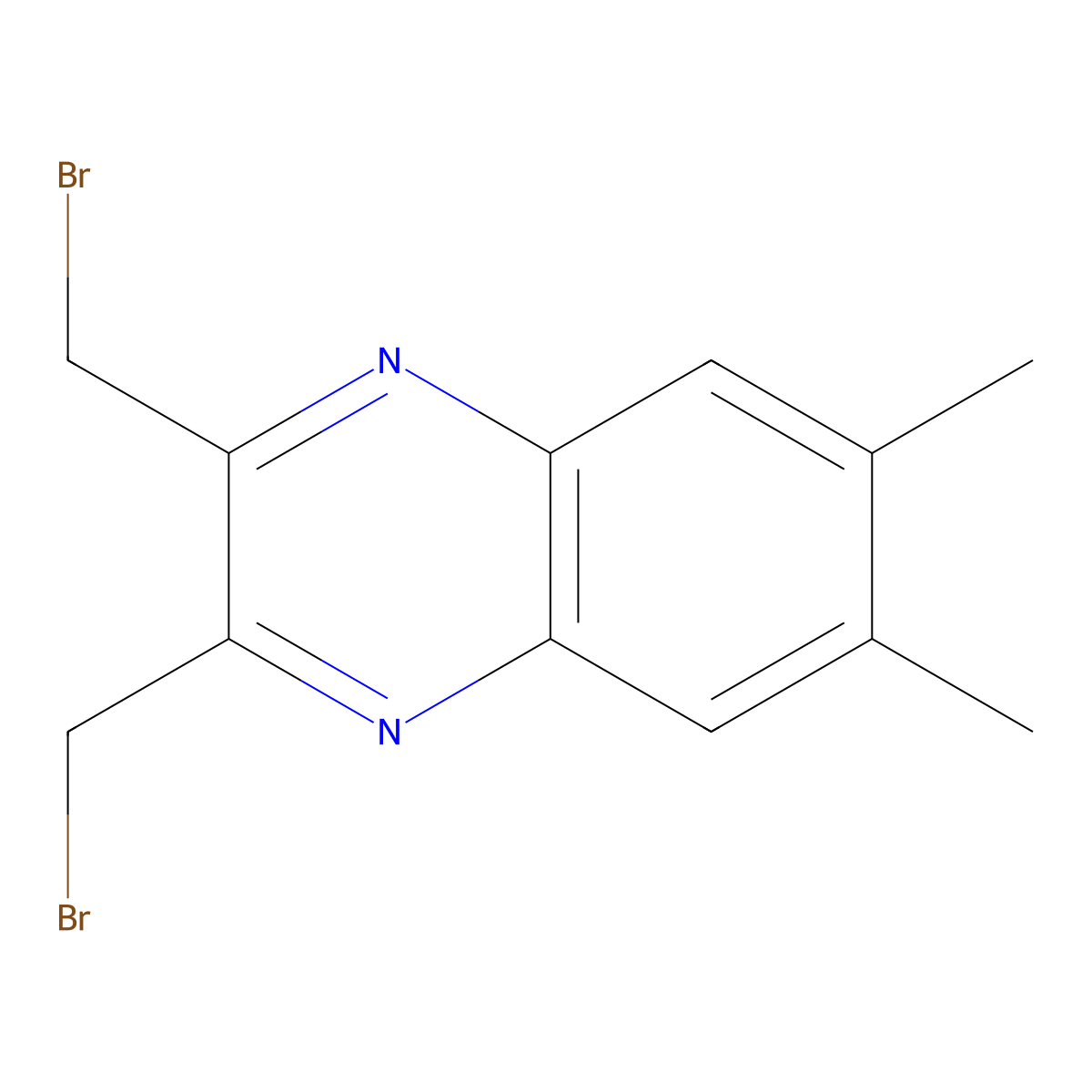 2,3-Bis(bromomethyl)-6,7-dimethylquinoxaline molecular structure, CAS 3298-98-4
