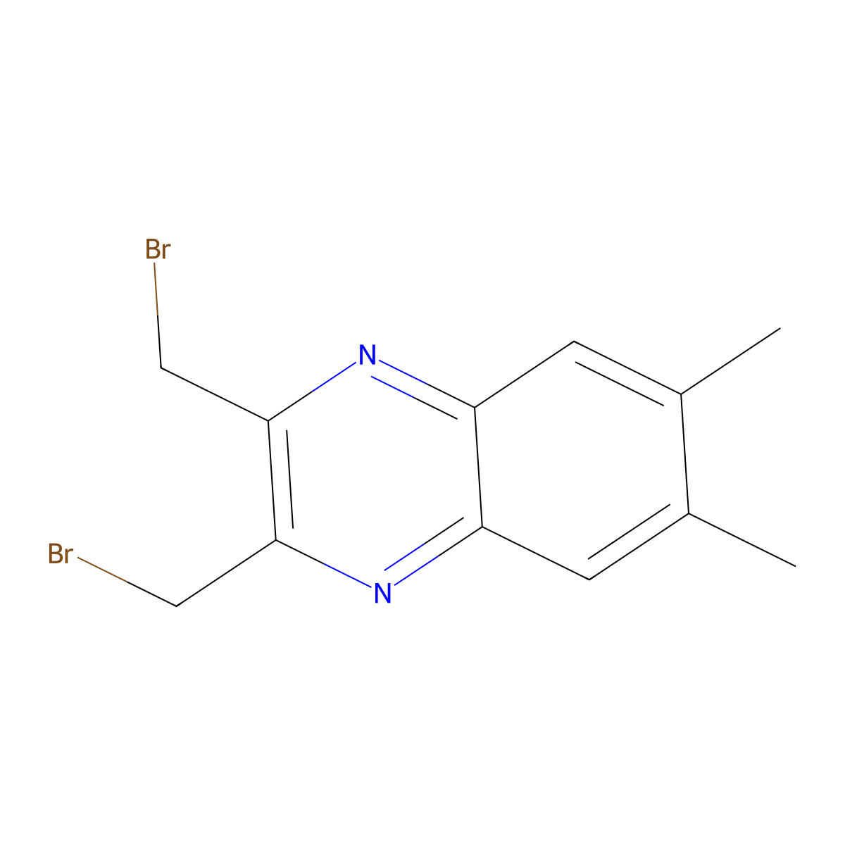 2,3-Bis(bromomethyl)-6,7-dimethylquinoxaline molecular structure, CAS 3298-98-4