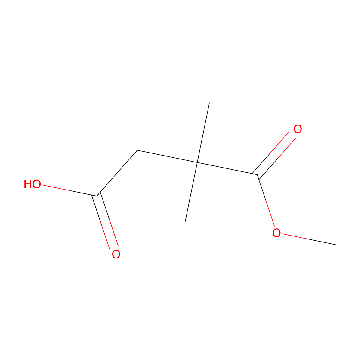 4-Methoxy-3,3-dimethyl-4-oxobutanoic acid molecular structure, CAS 32980-26-0