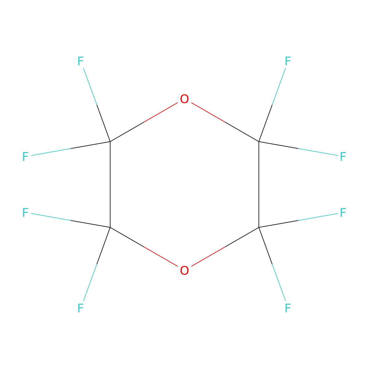 2,2,3,3,5,5,6,6-Octafluoro-1,4-dioxane molecular structure, CAS 32981-22-9