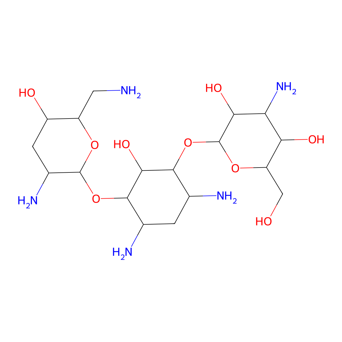 Tobramycin molecular structure, CAS 32986-56-4