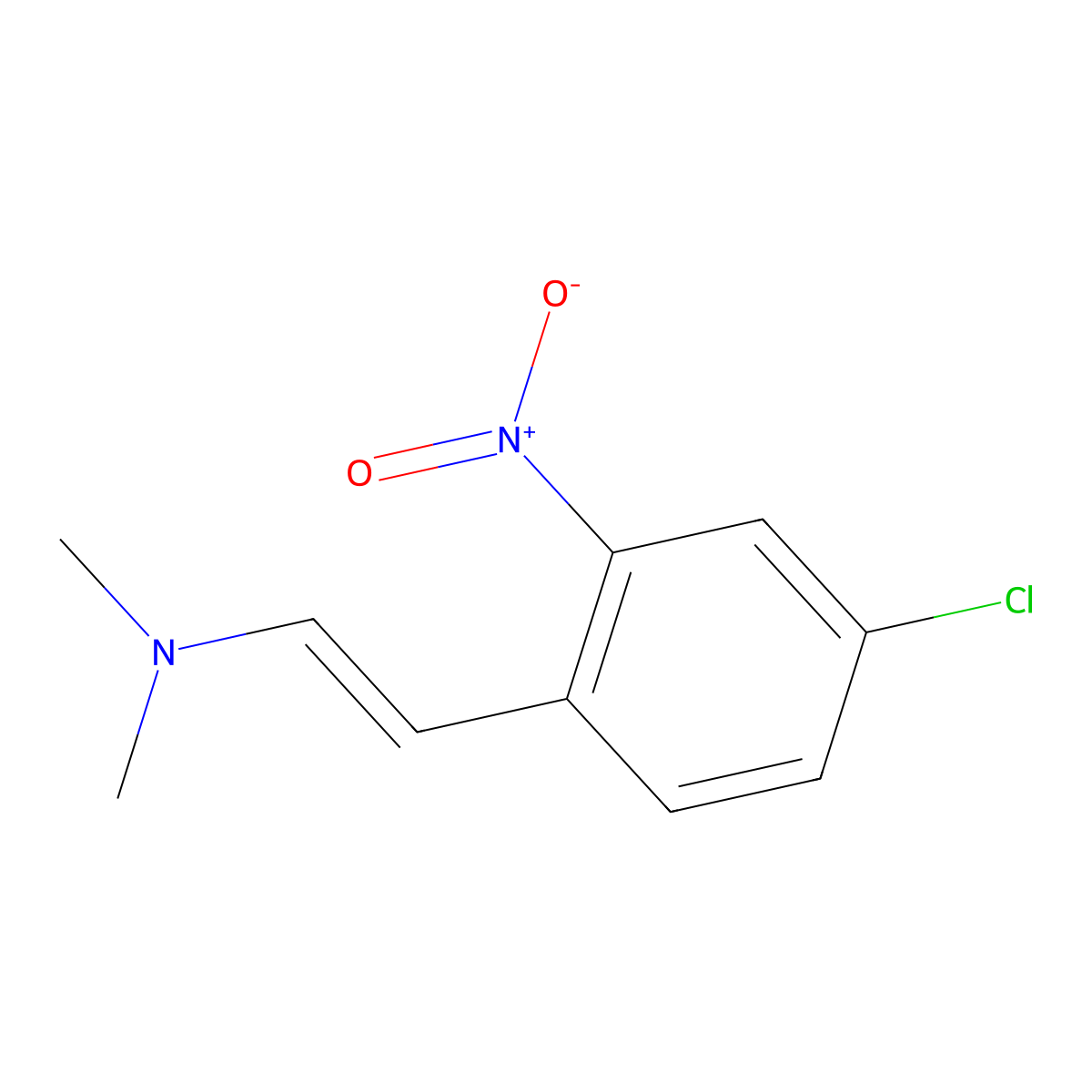 (E)-2-(4-chloro-2-nitrophenyl)-N,N-dimethylethenamine molecular structure, CAS 32989-56-3
