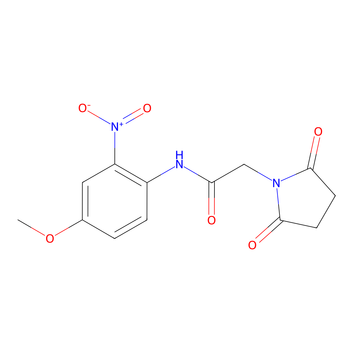 2-(2,5-dioxopyrrolidin-1-yl)-N-(4-methoxy-2-nitrophenyl)acetamide molecular structure, CAS 329903-05-1