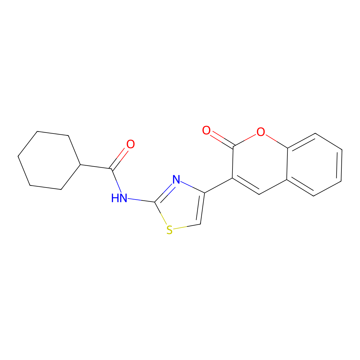 N-(4-(2-oxo-2H-chromen-3-yl)thiazol-2-yl)cyclohexanecarboxamide molecular structure, CAS 329903-08-4