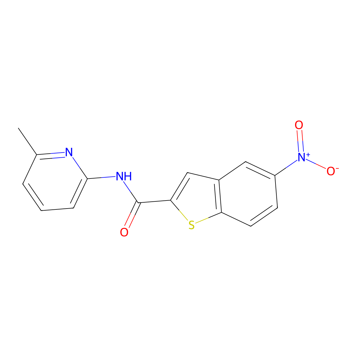 N-(6-methylpyridin-2-yl)-5-nitro-1-benzothiophene-2-carboxamide molecular structure, CAS 329903-10-8