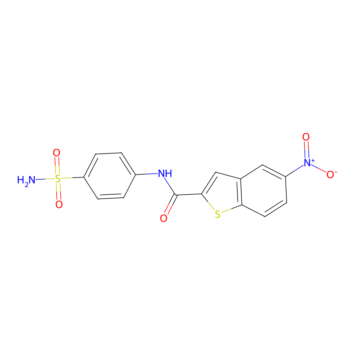 5-nitro-N-(4-sulfamoylphenyl)-1-benzothiophene-2-carboxamide molecular structure, CAS 329903-11-9