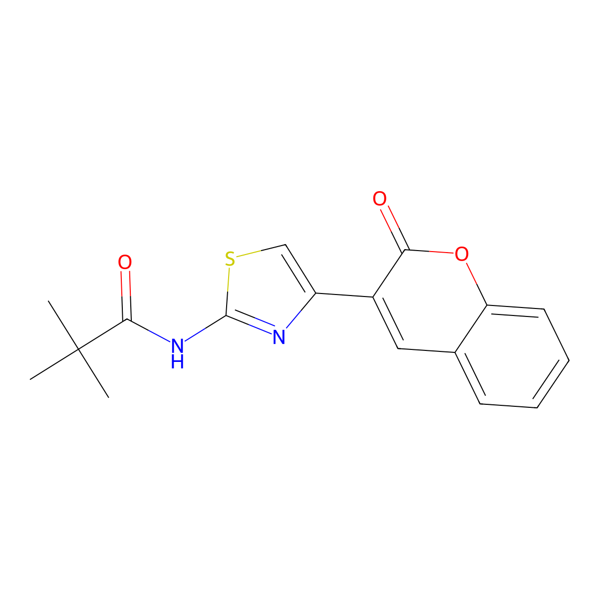 N-(4-(2-oxo-2H-chromen-3-yl)thiazol-2-yl)pivalamide molecular structure, CAS 329903-13-1