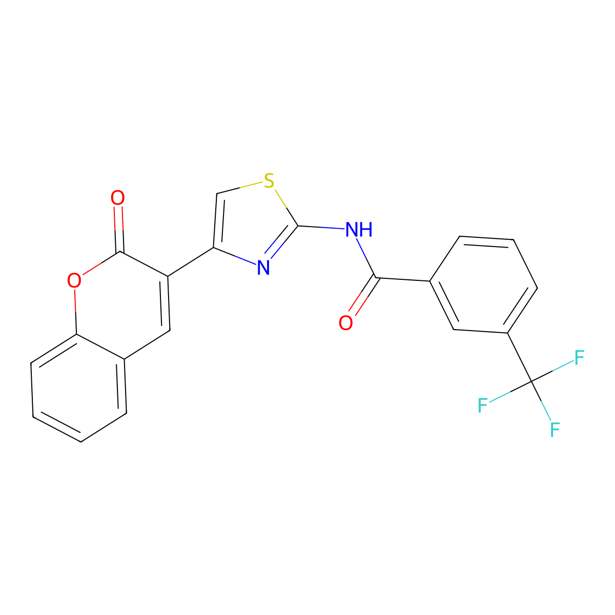 N-[4-(2-oxo-2H-chromen-3-yl)-1,3-thiazol-2-yl]-3-(trifluoromethyl)benzamide molecular structure, CAS 329903-19-7