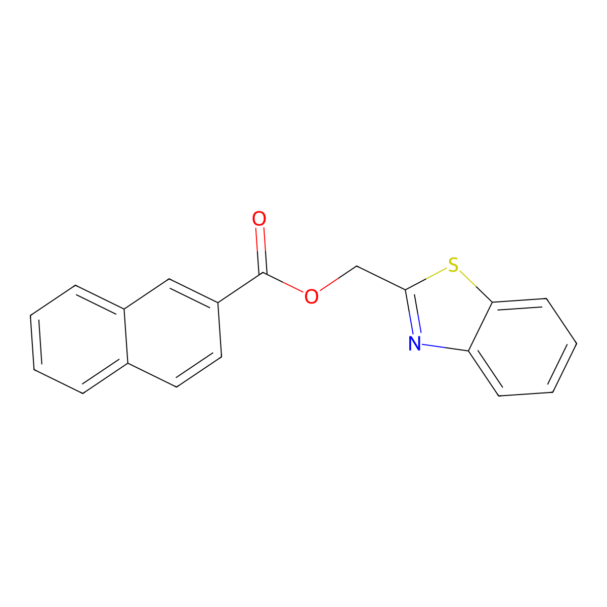 Benzo[d]thiazol-2-ylmethyl 2-naphthoate molecular structure, CAS 329903-23-3