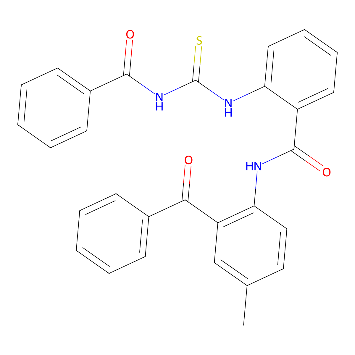 N-(2-benzoyl-4-methylphenyl)-2-(3-benzoylthioureido)benzamide molecular structure, CAS 329903-28-8