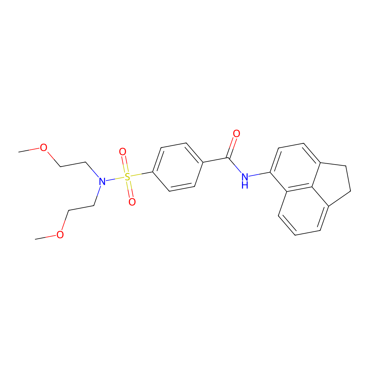 4-[bis(2-methoxyethyl)sulfamoyl]-N-(1,2-dihydroacenaphthylen-5-yl)benzamide molecular structure, CAS 329903-33-5