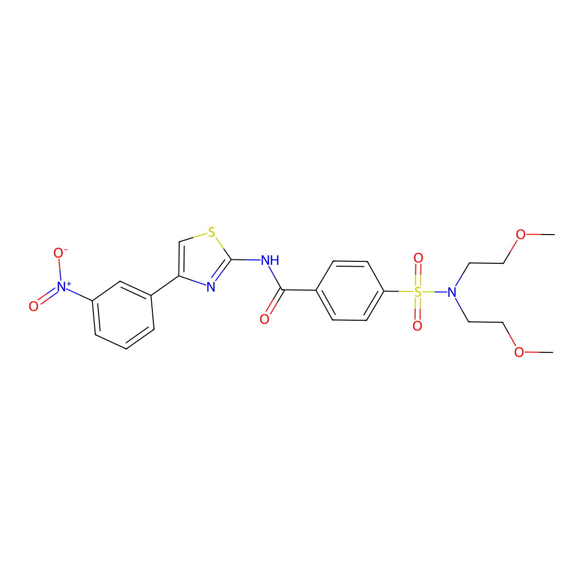 4-[bis(2-methoxyethyl)sulfamoyl]-N-[4-(3-nitrophenyl)-1,3-thiazol-2-yl]benzamide molecular structure, CAS 329903-40-4