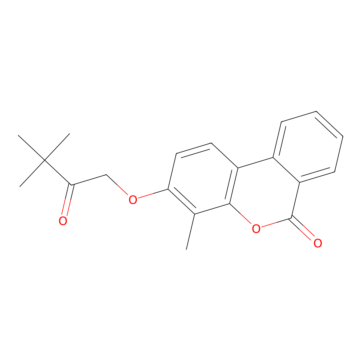 3-(3,3-dimethyl-2-oxobutoxy)-4-methyl-6H-benzo[c]chromen-6-one molecular structure, CAS 329903-95-9