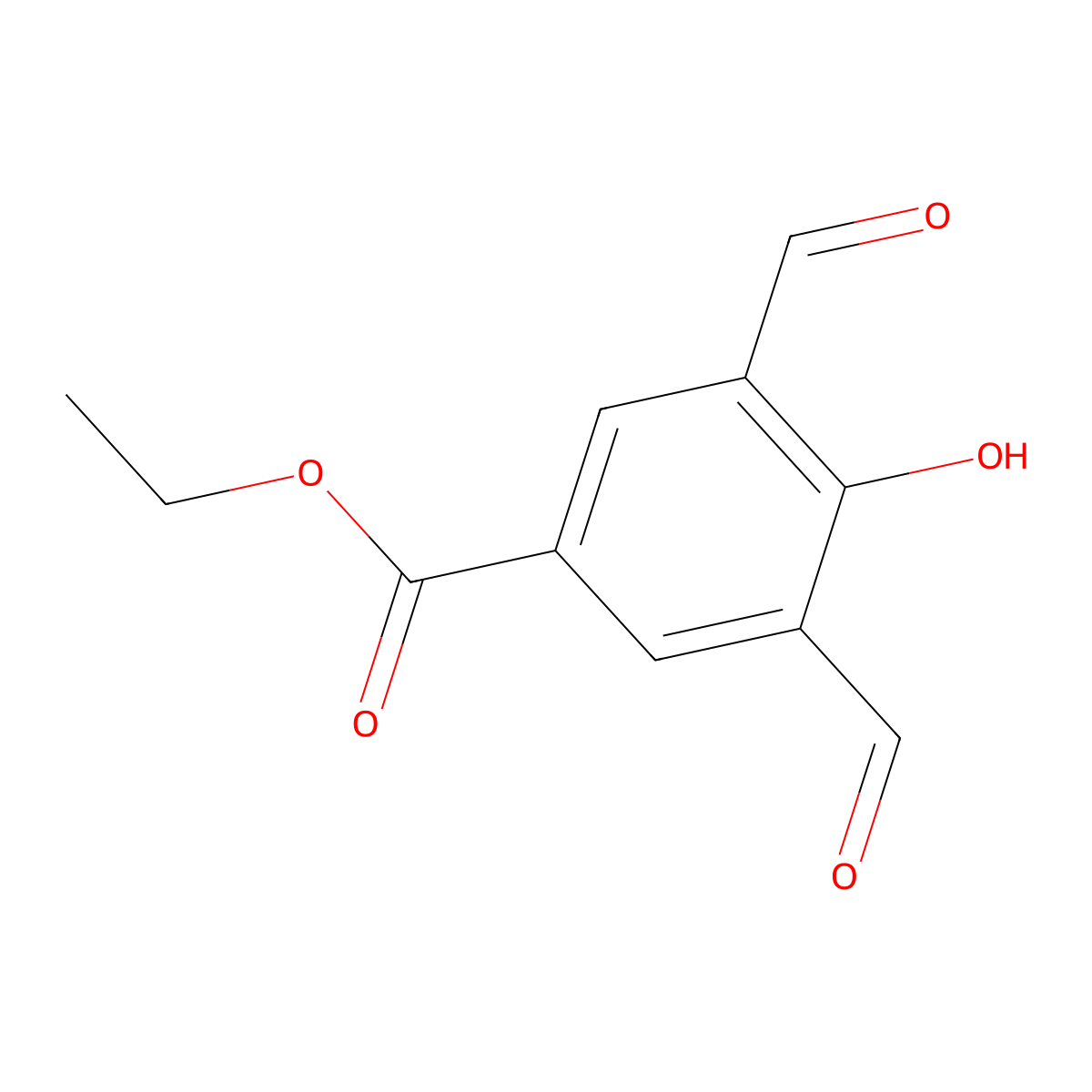 Ethyl 3,5-diformyl-4-hydroxybenzoate molecular structure, CAS 329904-04-3