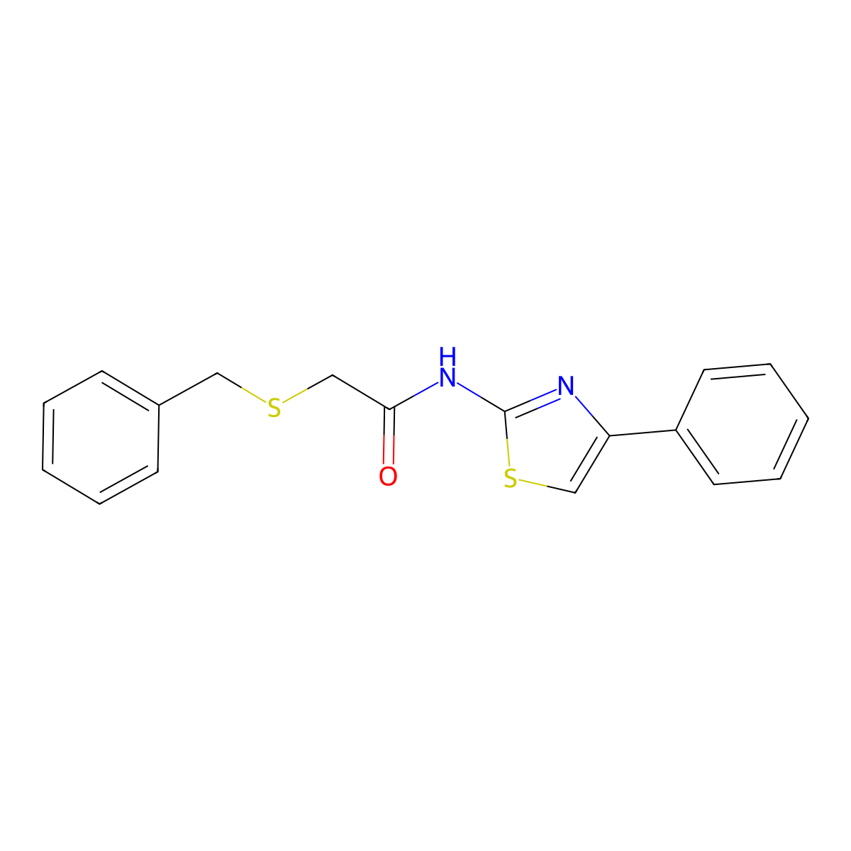 2-(benzylthio)-N-(4-phenylthiazol-2-yl)acetamide molecular structure, CAS 329904-27-0