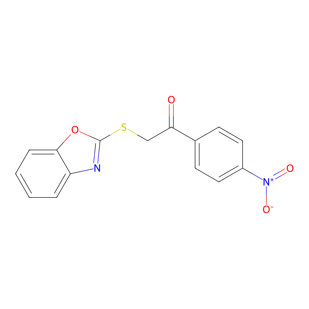 2-(1,3-Benzoxazol-2-ylsulfanyl)-1-(4-nitrophenyl)ethanone molecular structure, CAS 329904-56-5