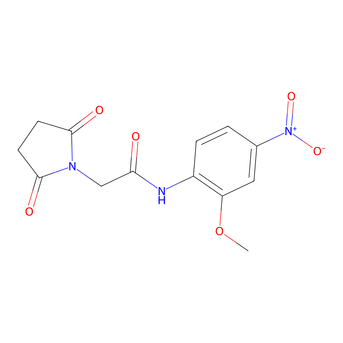 2-(2,5-dioxopyrrolidin-1-yl)-N-(2-methoxy-4-nitrophenyl)acetamide molecular structure, CAS 329905-30-8
