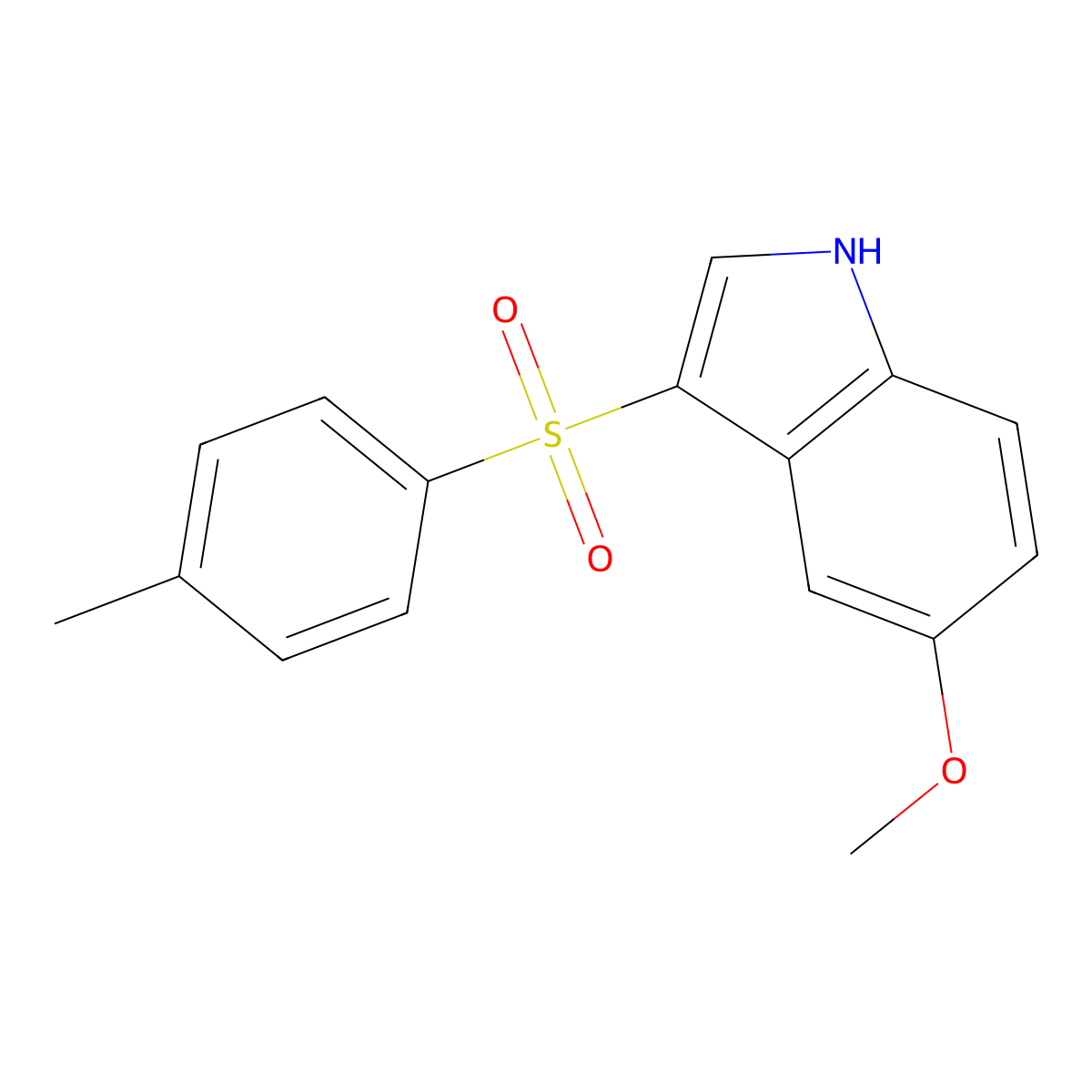 5-methoxy-3-(4-methylphenyl)sulfonyl-1H-indole molecular structure, CAS 329905-59-1