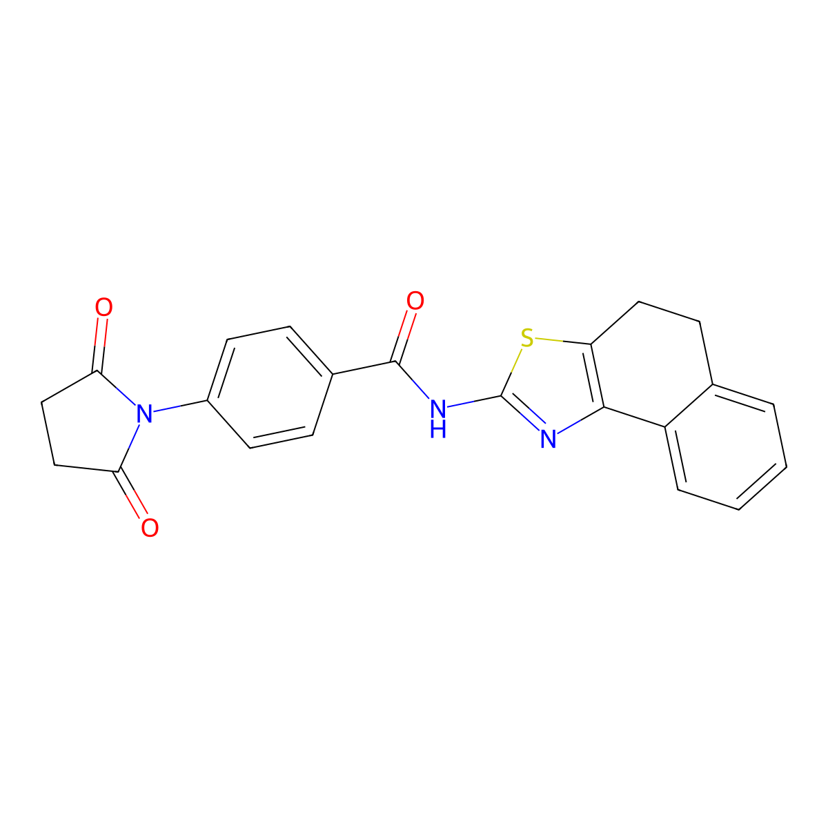 4-(2,5-dioxopyrrolidin-1-yl)-N-{4H,5H-naphtho[1,2-d][1,3]thiazol-2-yl}benzamide molecular structure, CAS 329905-75-1