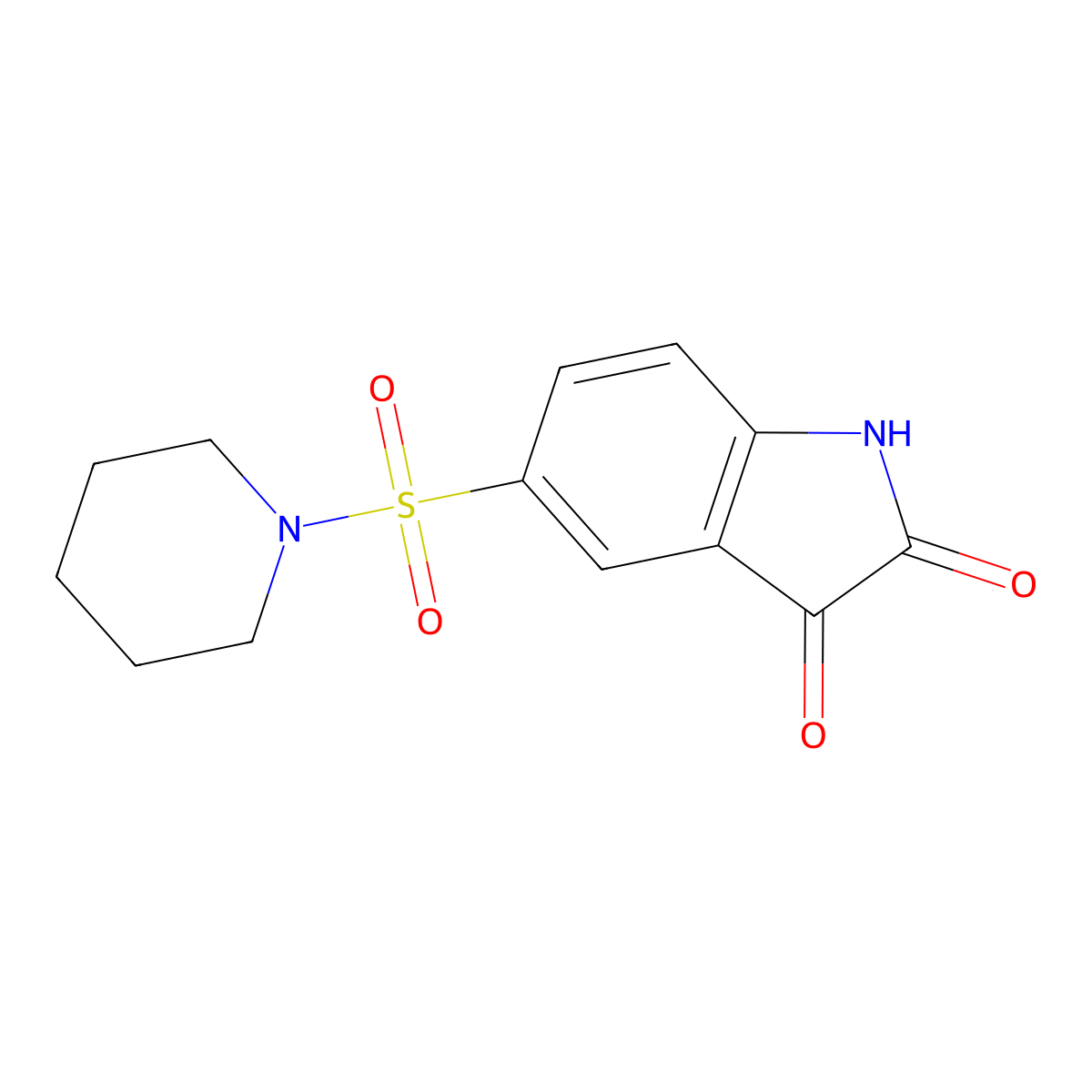 5-(piperidin-1-ylsulfonyl)-1H-indole-2,3-dione molecular structure, CAS 329905-79-5