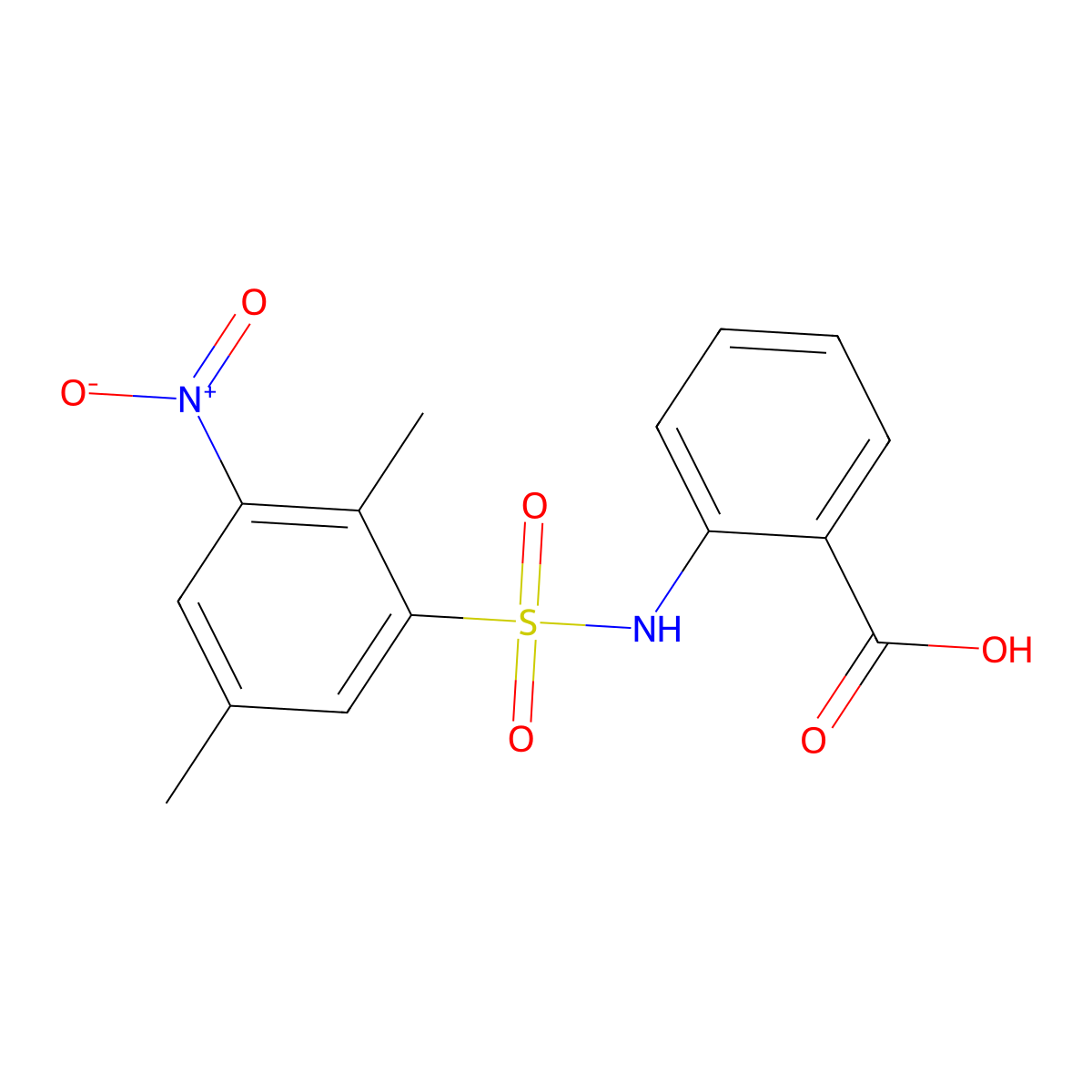 2-(2,5-Dimethyl-3-nitrobenzenesulfonamido)benzoic acid molecular structure, CAS 329905-80-8