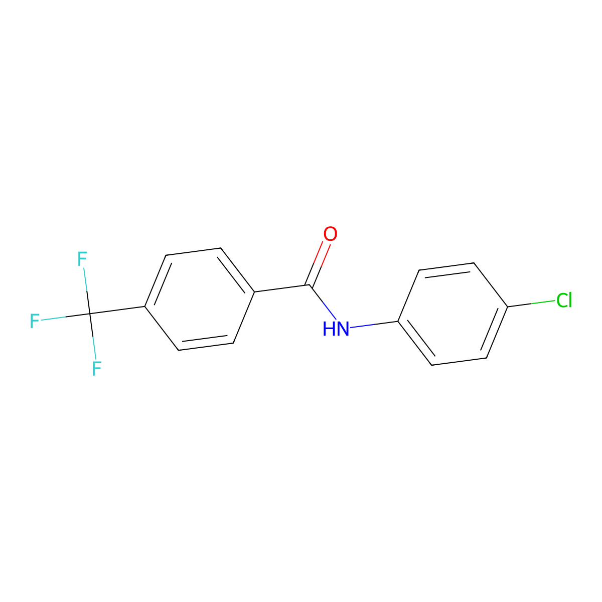 N-(4-chlorophenyl)-4-(trifluoromethyl)benzamide molecular structure, CAS 329906-02-7