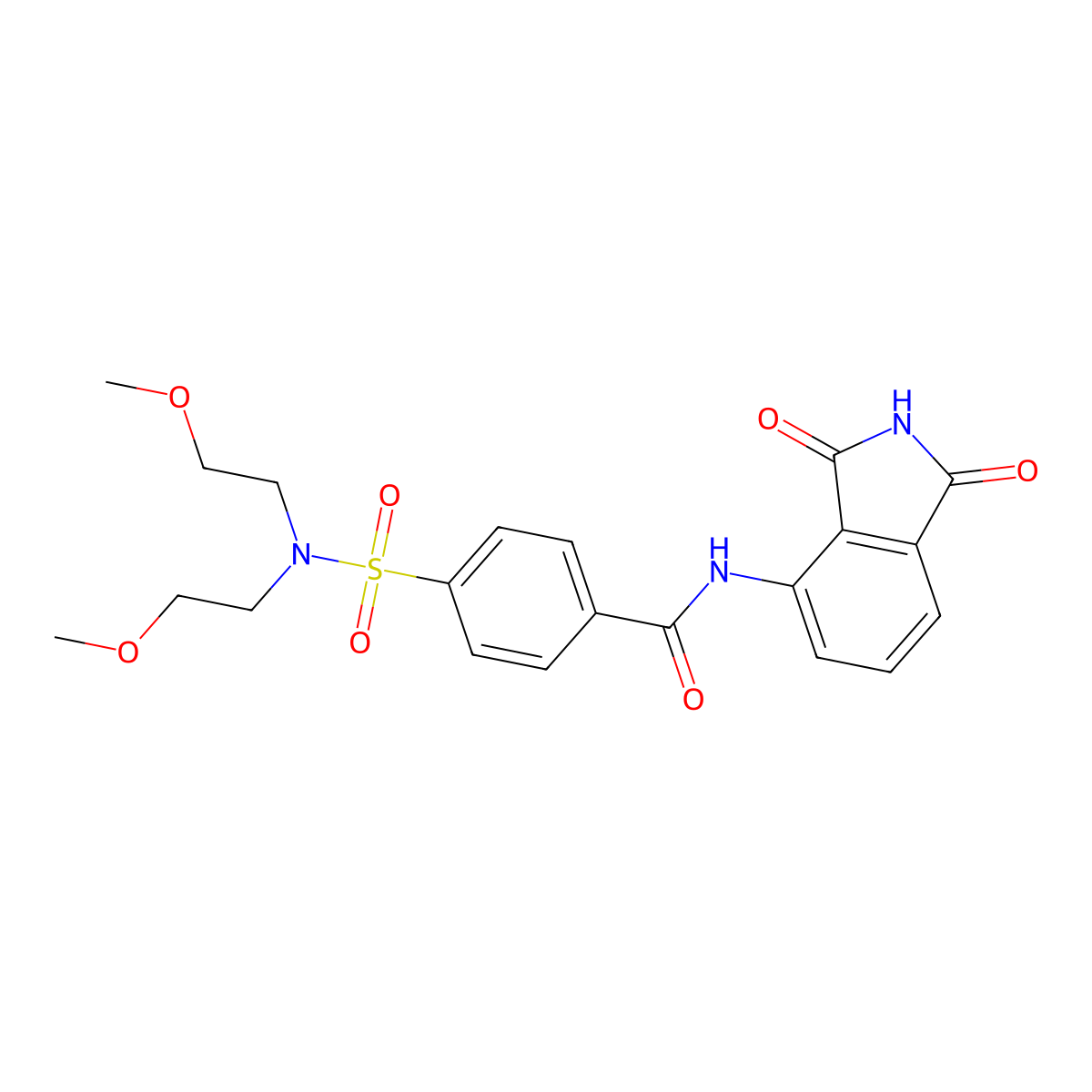 4-[bis(2-methoxyethyl)sulfamoyl]-N-(1,3-dioxoisoindol-4-yl)benzamide molecular structure, CAS 329906-04-9