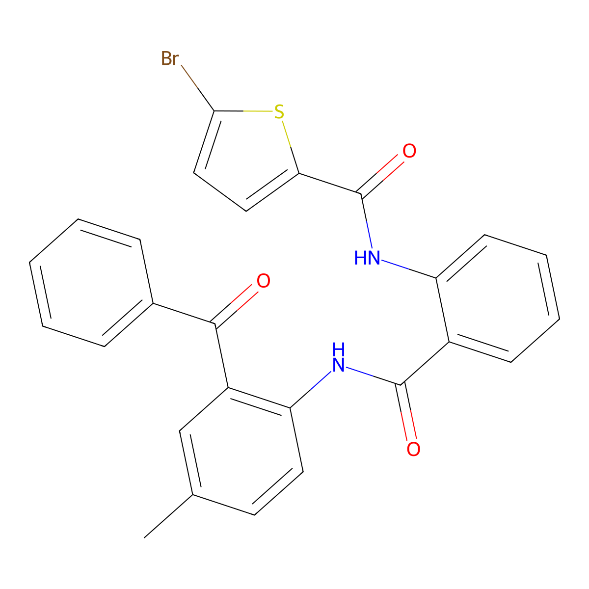 N-(2-((2-benzoyl-4-methylphenyl)carbamoyl)phenyl)-5-bromothiophene-2-carboxamide molecular structure, CAS 329906-05-0