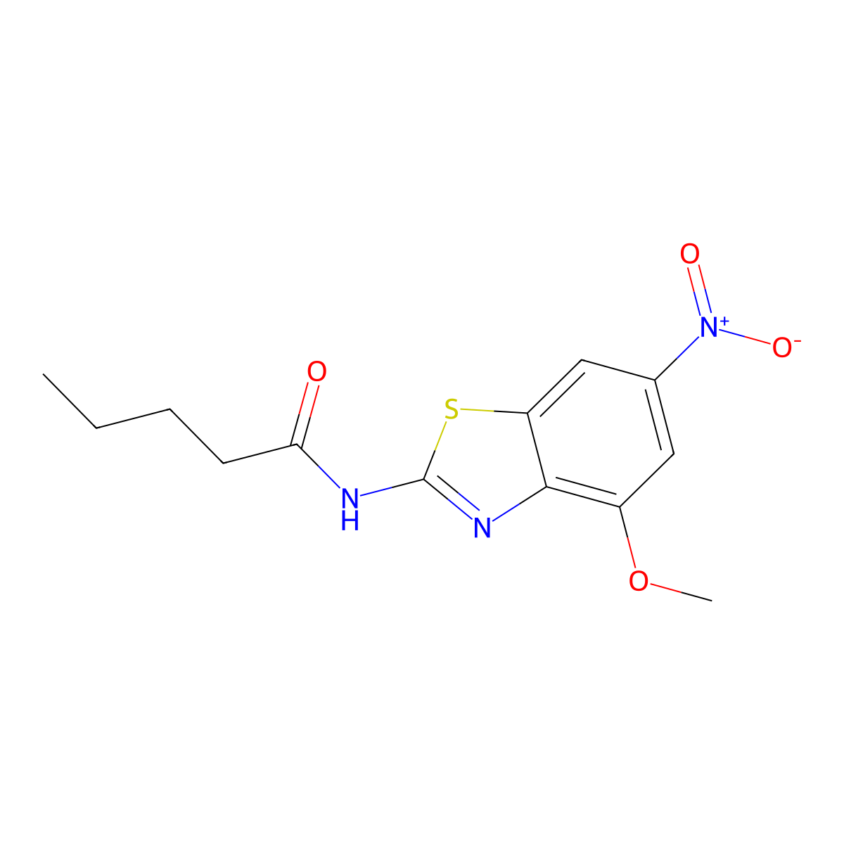 N-(4-methoxy-6-nitro-1,3-benzothiazol-2-yl)pentanamide molecular structure, CAS 329906-11-8