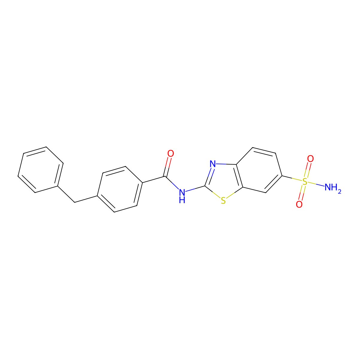 4-benzyl-N-(6-sulfamoylbenzo[d]thiazol-2-yl)benzamide molecular structure, CAS 329906-26-5