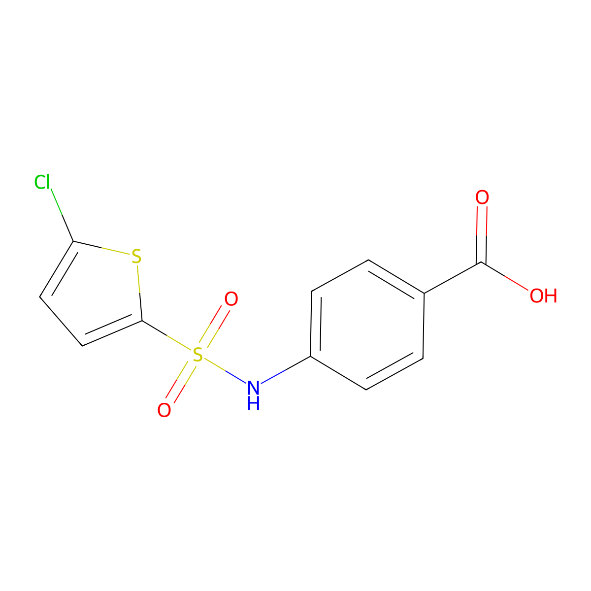 4-(5-Chlorothiophene-2-sulfonamido)benzoic acid molecular structure, CAS 329906-72-1