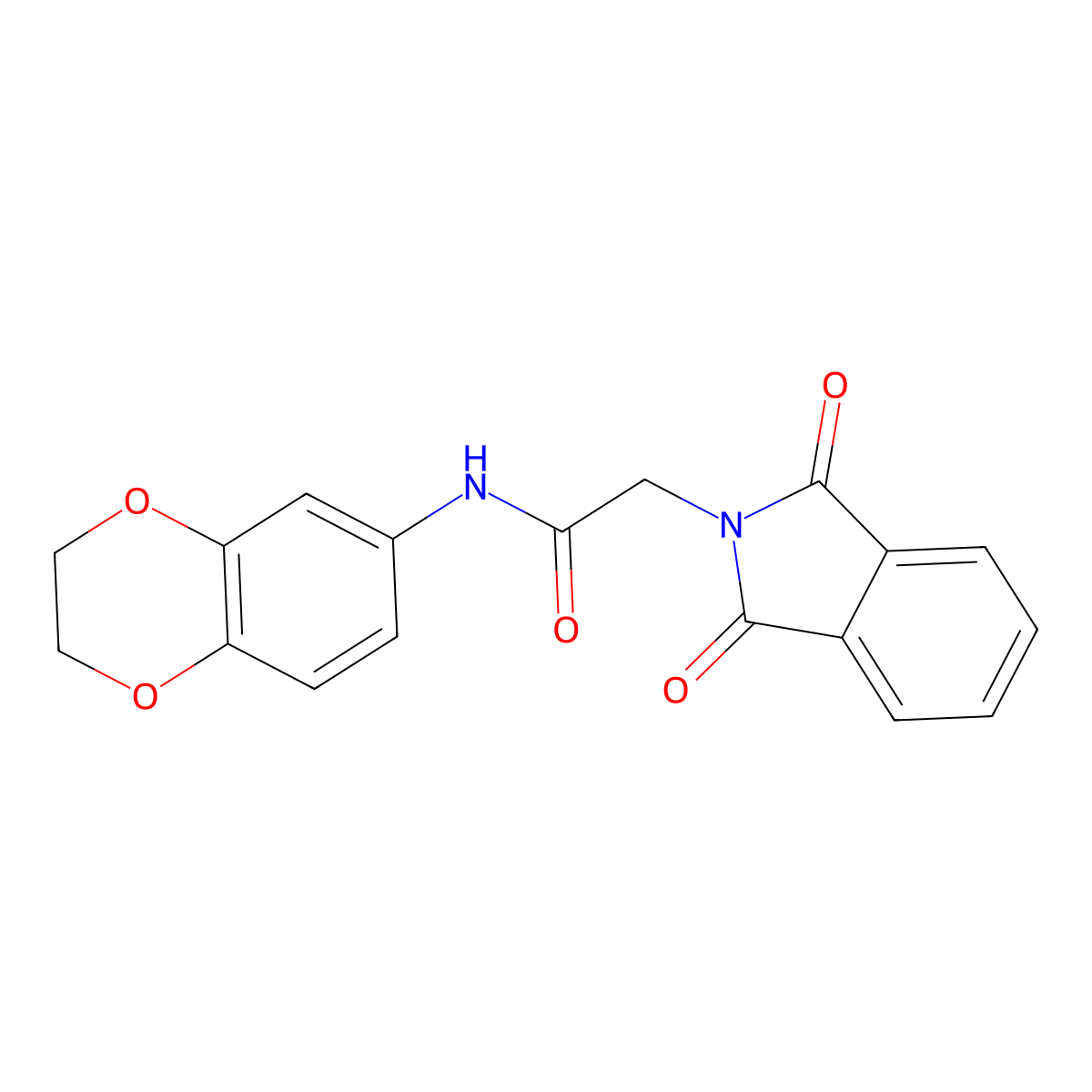 N-(2,3-dihydrobenzo[b][1,4]dioxin-6-yl)-2-(1,3-dioxoisoindolin-2-yl)acetamide molecular structure, CAS 329907-19-9