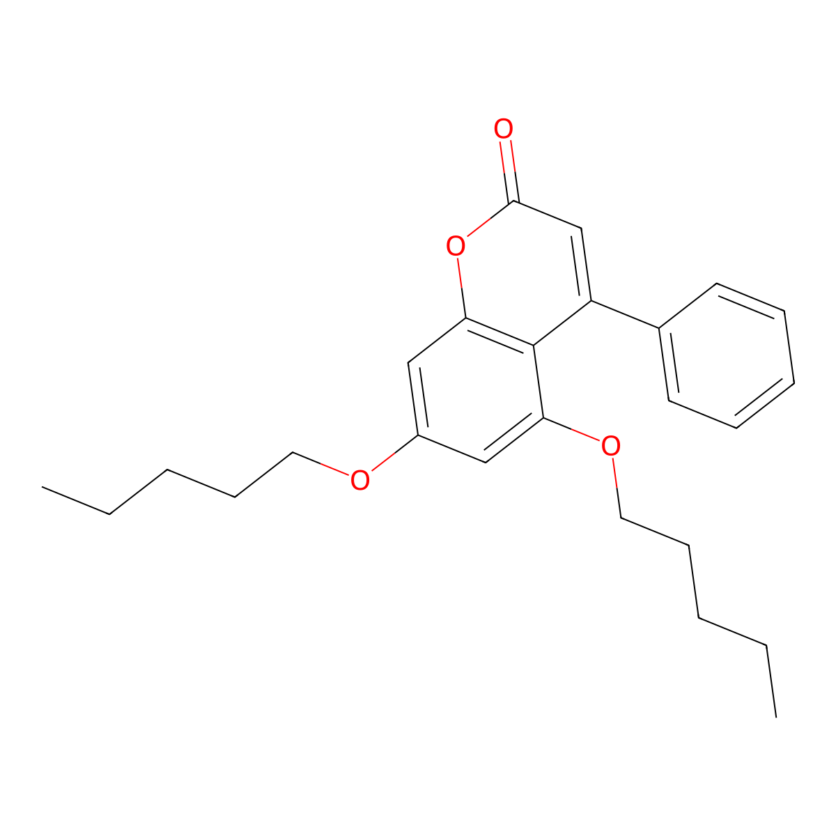 5,7-bis(pentyloxy)-4-phenyl-2H-chromen-2-one molecular structure, CAS 329907-33-7