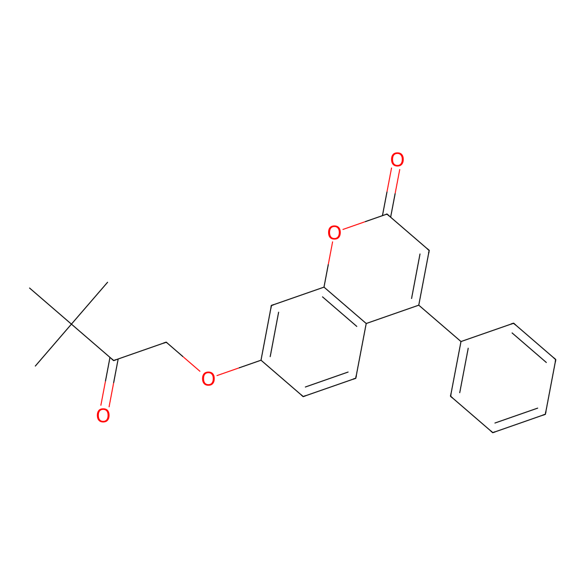 7-(3,3-dimethyl-2-oxobutoxy)-4-phenyl-2H-chromen-2-one molecular structure, CAS 329907-50-8
