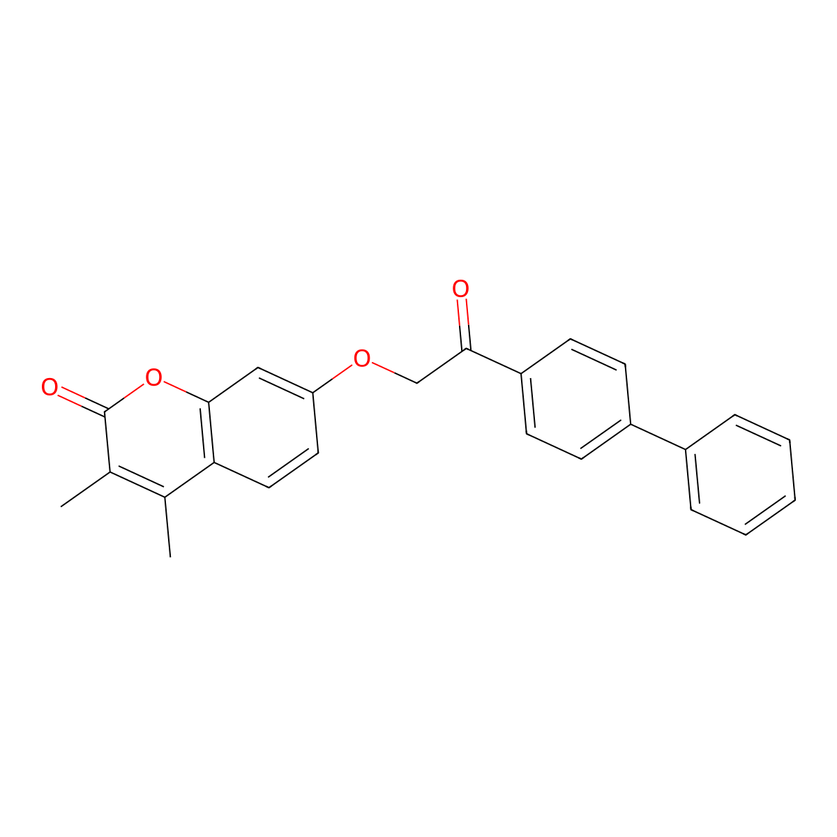 3,4-Dimethyl-7-[2-oxo-2-(4-phenylphenyl)ethoxy]chromen-2-one molecular structure, CAS 329907-72-4