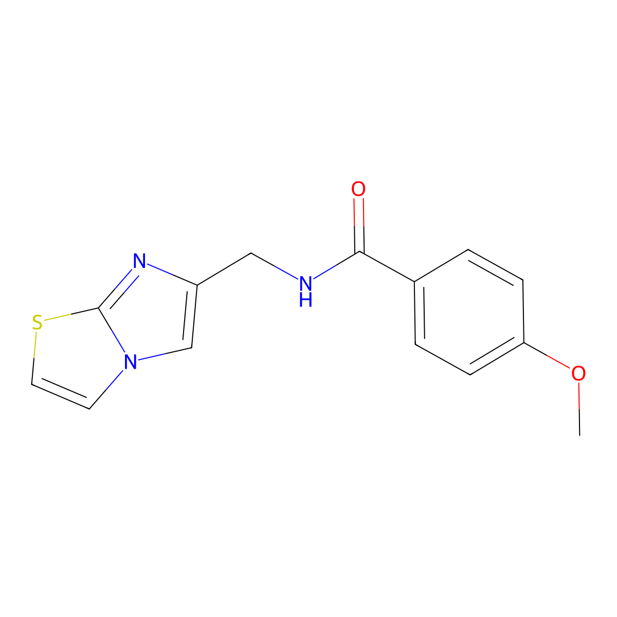 N-(imidazo[2,1-b][1,3]thiazol-6-ylmethyl)-4-methoxybenzamide molecular structure, CAS 329908-29-4