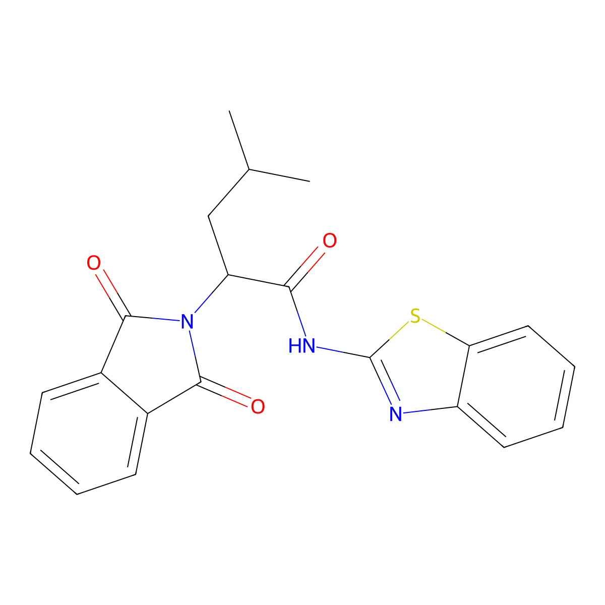 N-(1,3-benzothiazol-2-yl)-2-(1,3-dioxo-1,3-dihydro-2H-isoindol-2-yl)-4-methylpentanamide molecular structure, CAS 329909-90-2