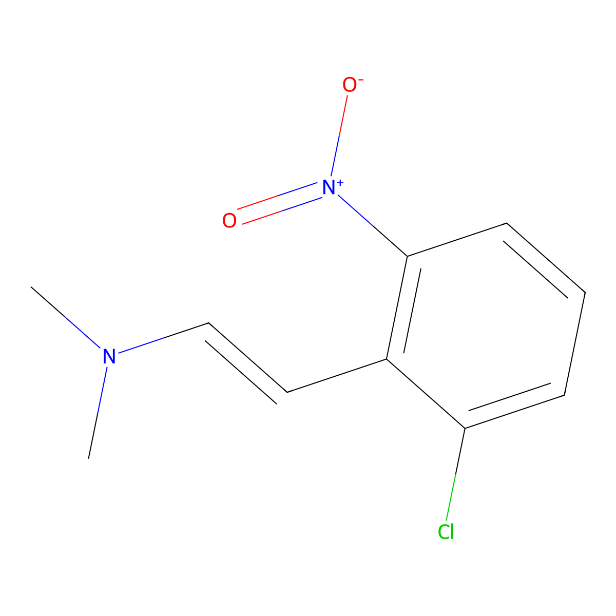 trans-6-Chloro-beta-dimethylamino-2-nitrostyrene molecular structure, CAS 32991-06-3
