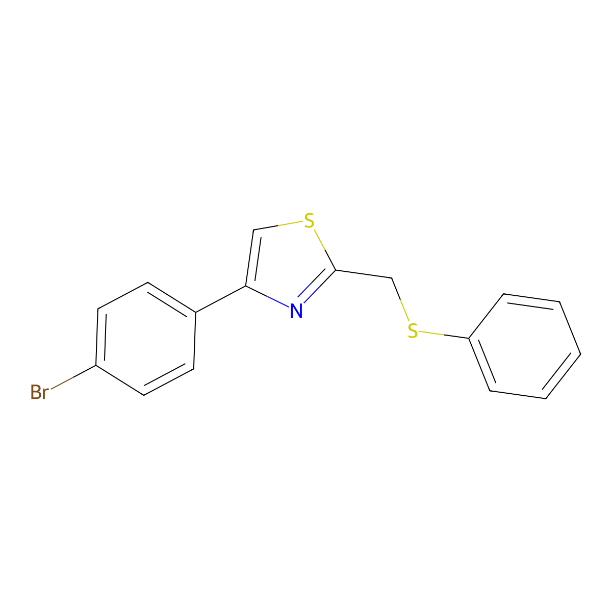 4-(4-Bromophenyl)-2-[(phenylsulfanyl)methyl]-1,3-thiazole molecular structure, CAS 329910-19-2