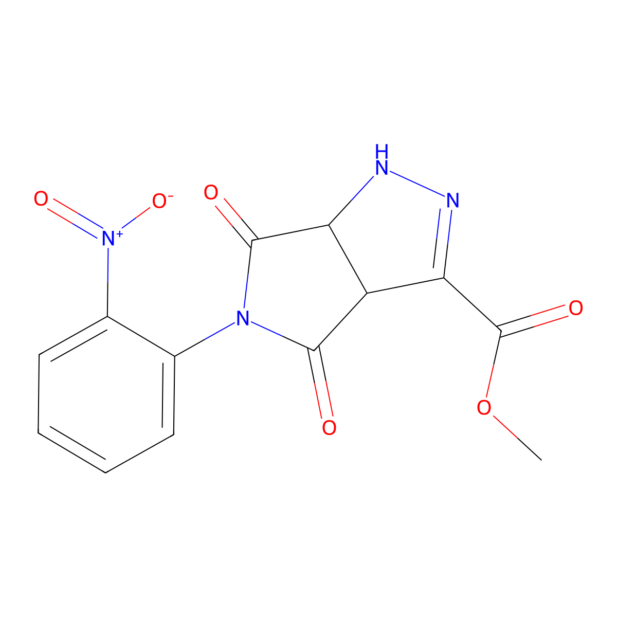methyl 5-(2-nitrophenyl)-4,6-dioxo-3a,6a-dihydro-1H-pyrrolo[3,4-c]pyrazole-3-carboxylate molecular structure, CAS 329912-34-7
