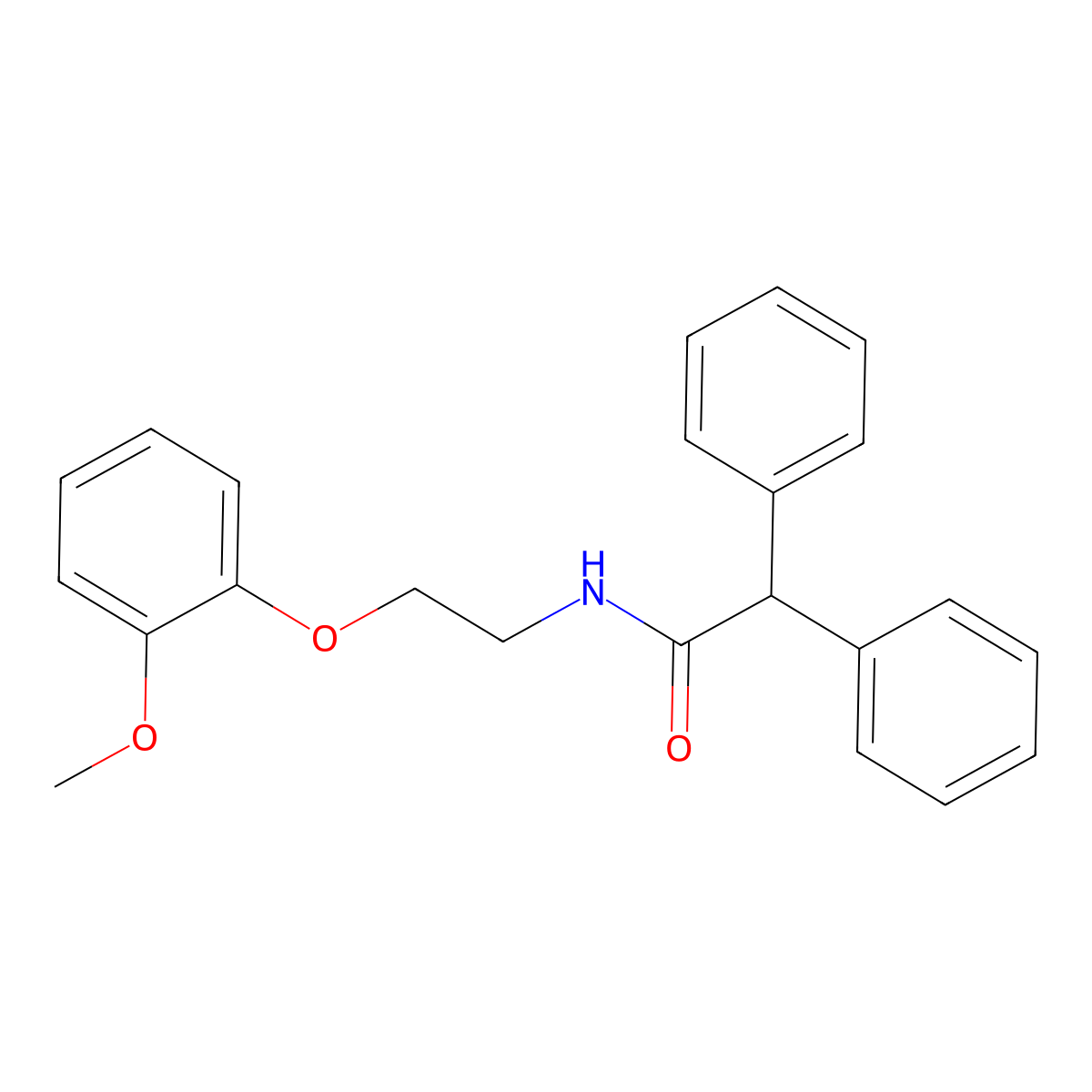 N-[2-(2-methoxyphenoxy)ethyl]-2,2-diphenylacetamide molecular structure, CAS 329919-30-4