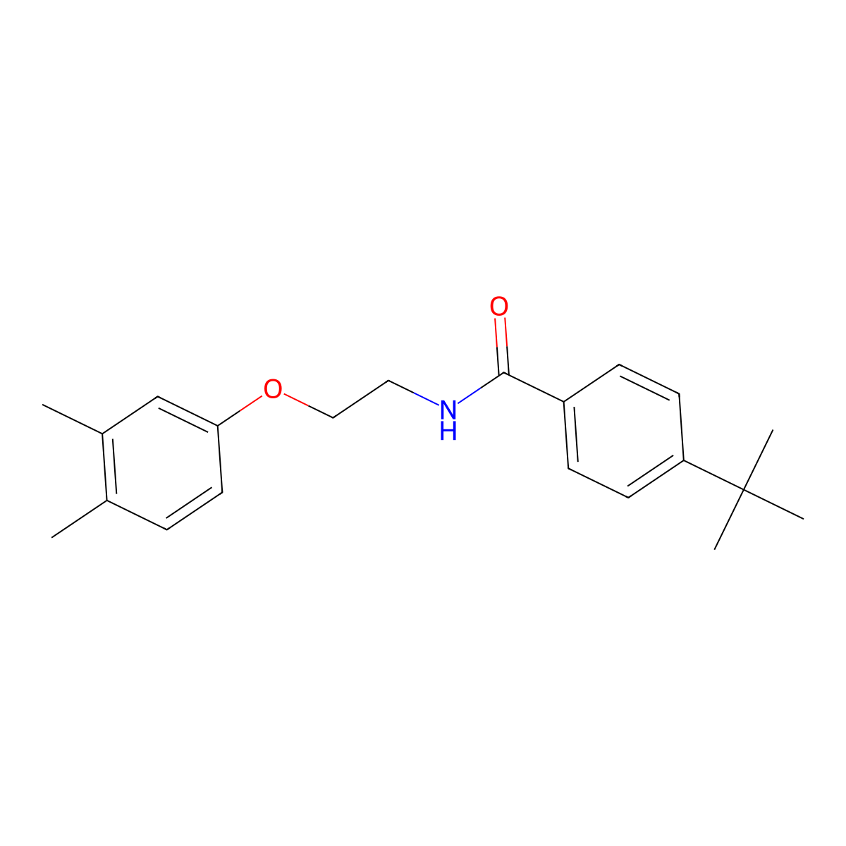 4-tert-butyl-N-[2-(3,4-dimethylphenoxy)ethyl]benzamide molecular structure, CAS 329919-45-1