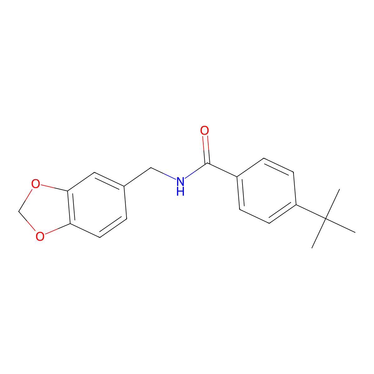 N-(1,3-benzodioxol-5-ylmethyl)-4-tert-butylbenzamide molecular structure, CAS 329919-54-2