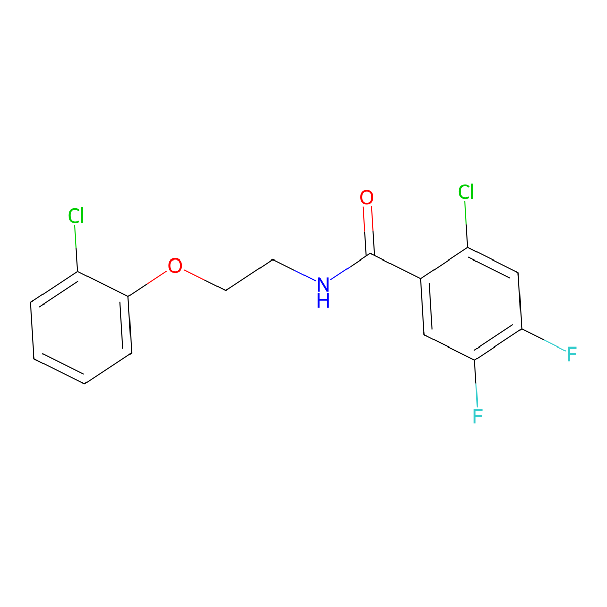 2-chloro-N-[2-(2-chlorophenoxy)ethyl]-4,5-difluorobenzamide molecular structure, CAS 329919-62-2