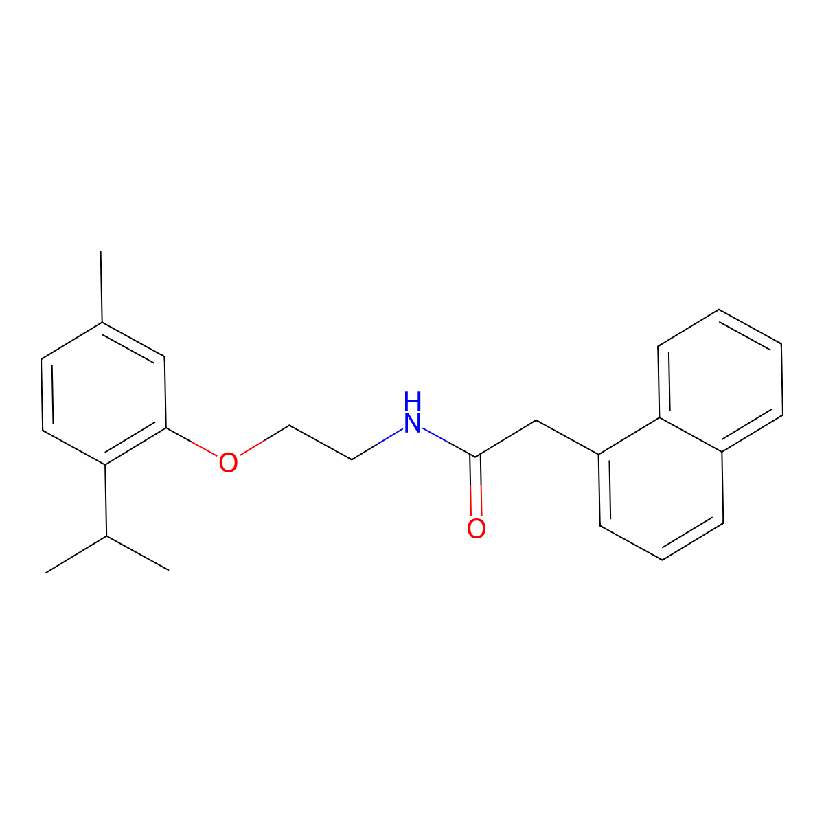 N-[2-(5-methyl-2-propan-2-ylphenoxy)ethyl]-2-naphthalen-1-ylacetamide molecular structure, CAS 329919-75-7