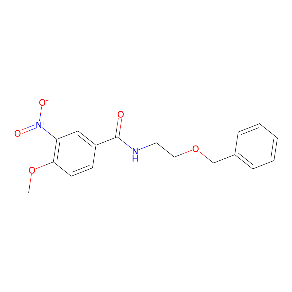 4-methoxy-3-nitro-N-(2-phenylmethoxyethyl)benzamide molecular structure, CAS 329919-77-9
